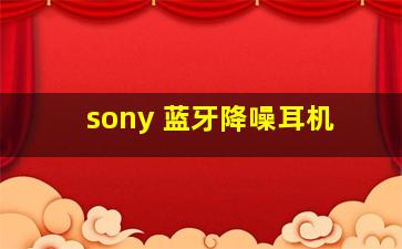 sony 蓝牙降噪耳机